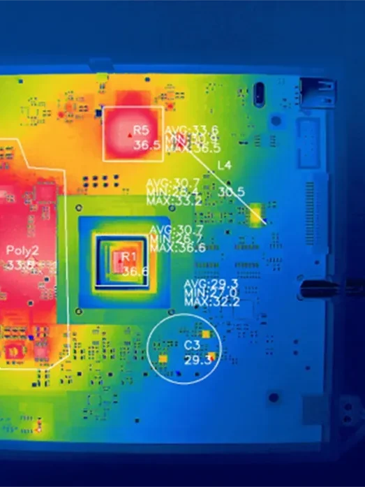 infrared thermal imaging camera identify fault points on a circuit board